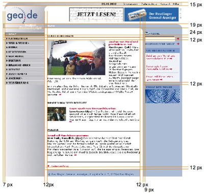 Styleguide für den
                Neustart von gea.de 2001